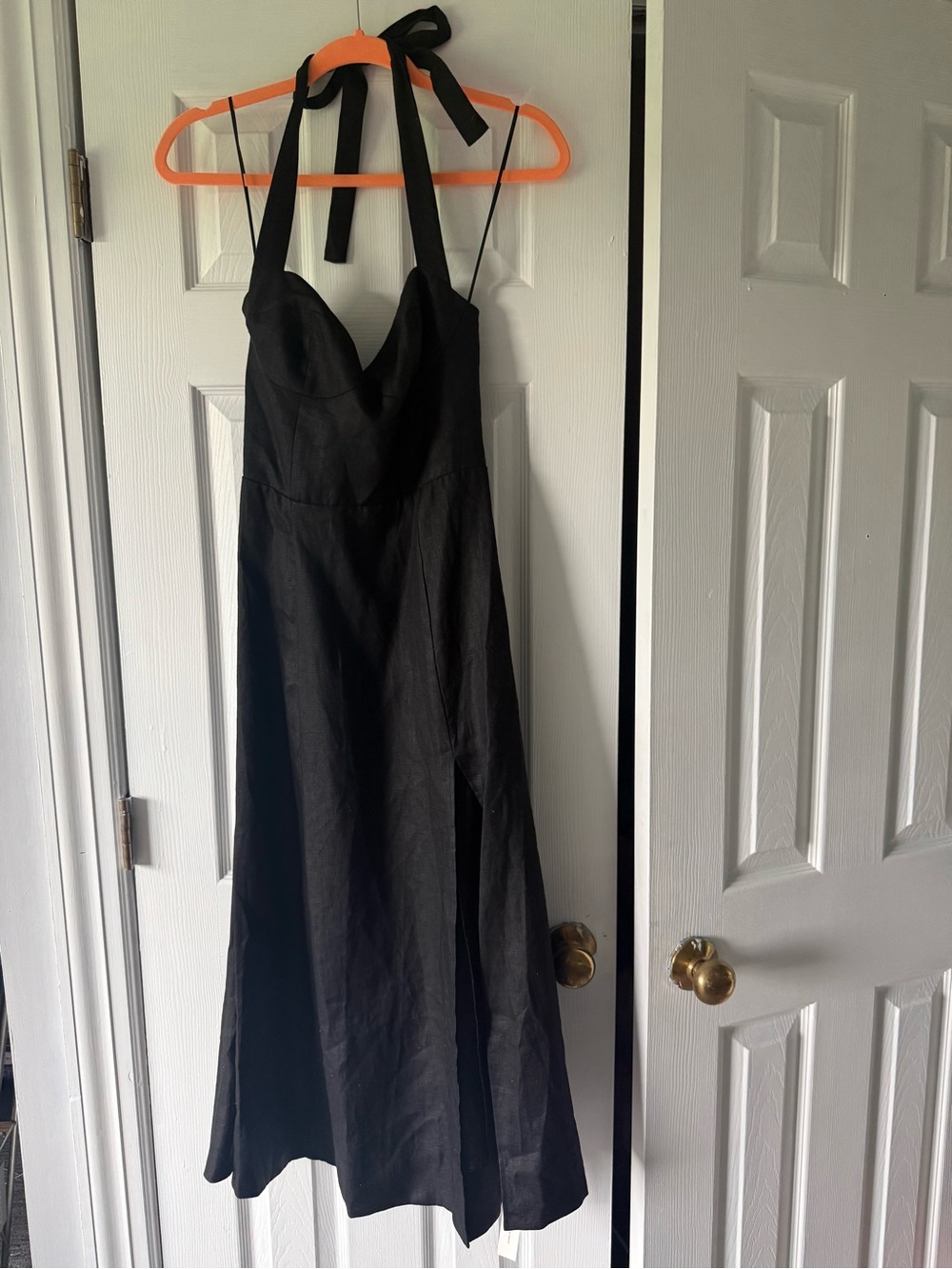 NWT Reformation Black Halter Midi Dress